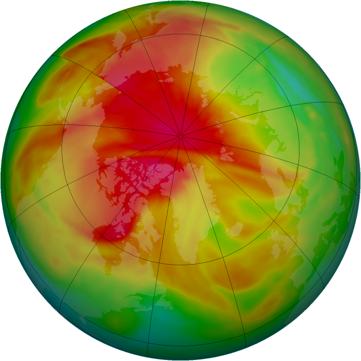 Arctic ozone map for 31 March 2014